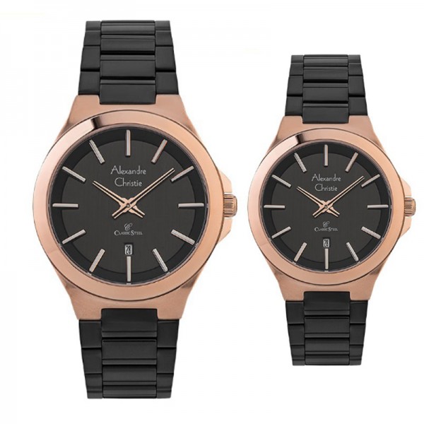 Alexandre Christie AC 8634 Rosegold Black Couple